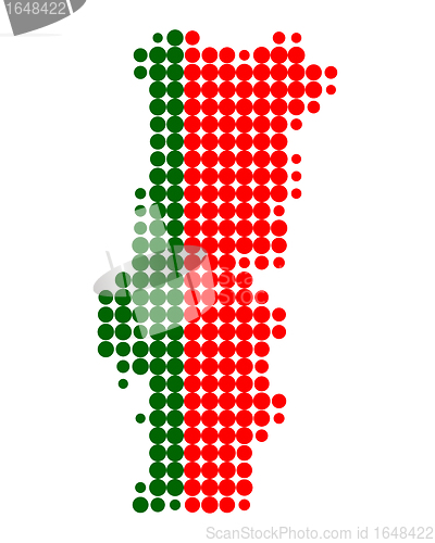 Image of Map and flag of Portugal