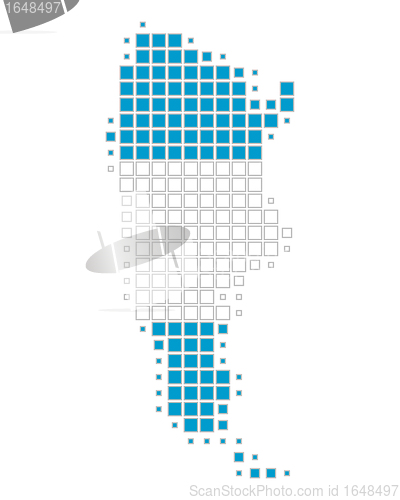 Image of Map and flag of Argentina
