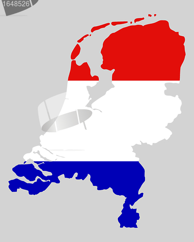Image of Map and flag of the Netherlands