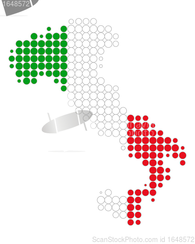 Image of Map and flag of Italy