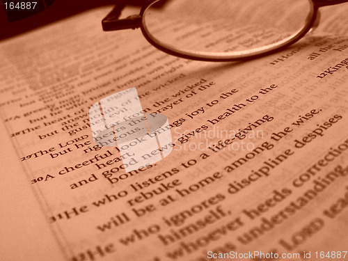 Image of Bible and Glasses Closeup