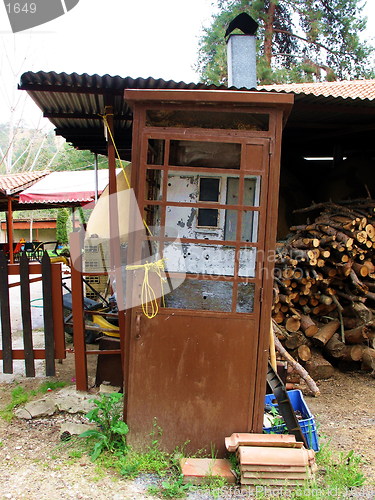 Image of Rusty phone booth. Asinou. Cyprus