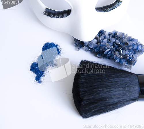 Image of false eyelashes and makeup acessories