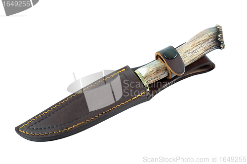 Image of hunting knife sheathed