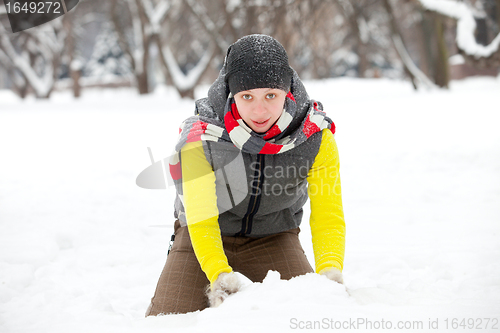 Image of a young girl and snow