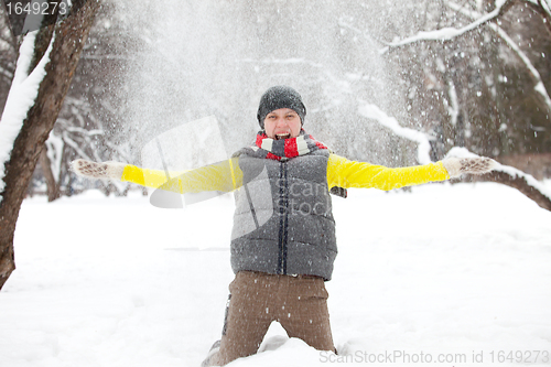 Image of a young girl and snow