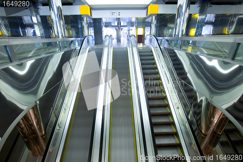 Image of moving escalators