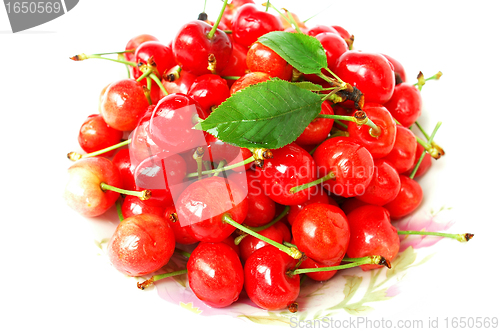 Image of Cherry fruits on a white background