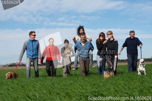 Image of people and dogs
