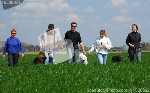 Image of people and dogs