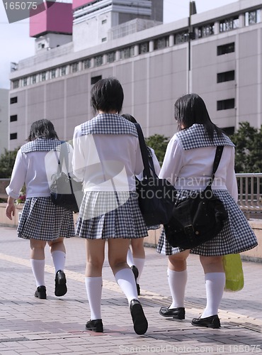 Image of Japanese schoolgirls group