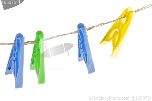 Image of Four colour Clothespins