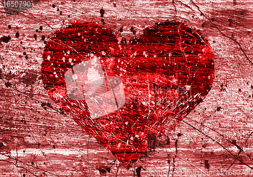 Image of grunge background with heart