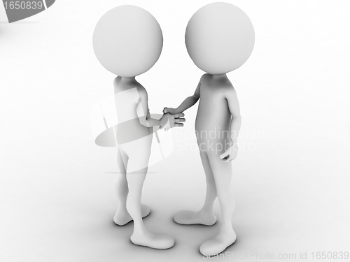 Image of 3d man business handshake 