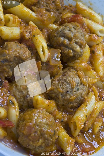 Image of meatballs pomodoro and penne