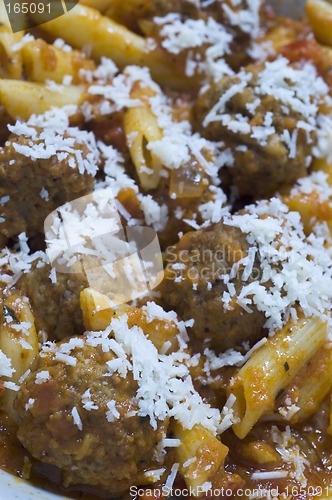 Image of meatballs pomodoro and penne