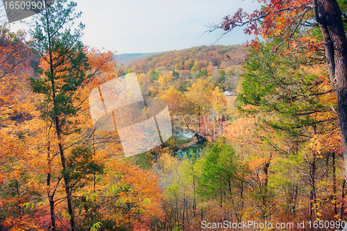 Image of alley spring mill house in fall