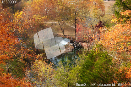 Image of alley spring mill house in fall