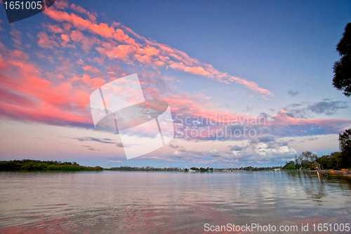 Image of sunset over the river