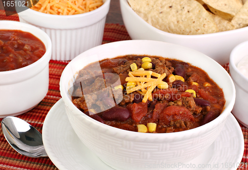 Image of Taco Soup with condiments