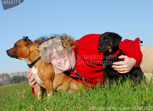 Image of woman and dogs