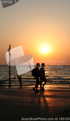 Image of Sunset couple on the beach