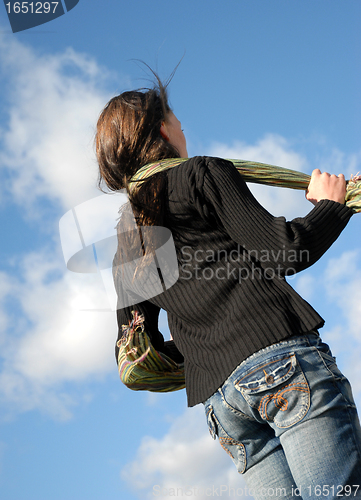 Image of teen and scarf