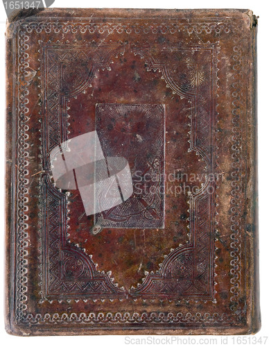 Image of closed XIX century  vintage bible on white background