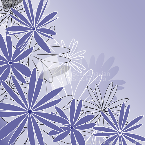 Image of Blue background wit flowers