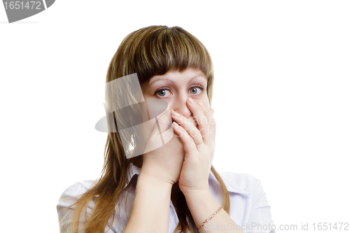 Image of frightened young woman