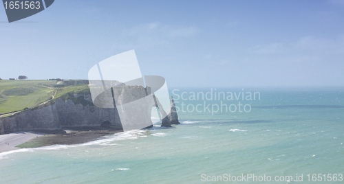 Image of landscape, the cliffs of Etretat in France