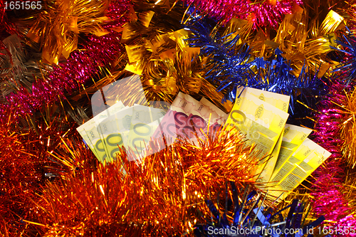 Image of garlands and decorations for Christmas and New Year