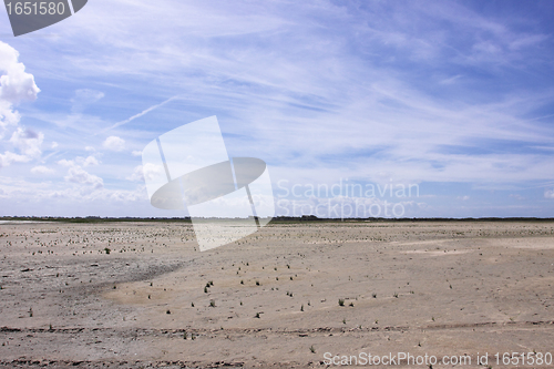 Image of seascape and beach at low tide on the coast of opal in France