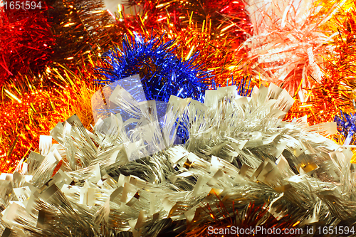 Image of garlands and decorations for Christmas and New Year