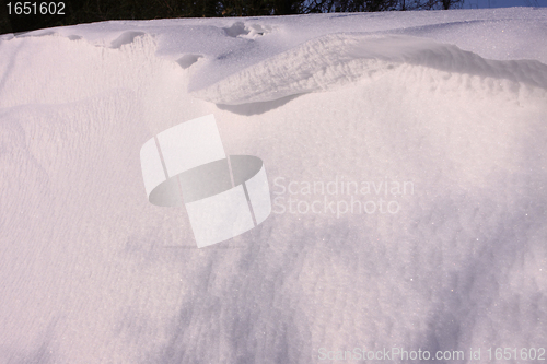 Image of snowy landscape in the winter sun in France