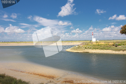 Image of seascape, entrance to the port of St Valery sur Somme