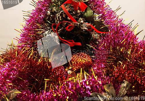 Image of garlands and decorations for Christmas and New Year