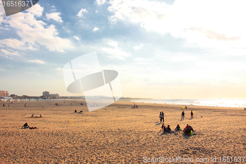 Image of sunset on the beach at Boulogne sur mer in France