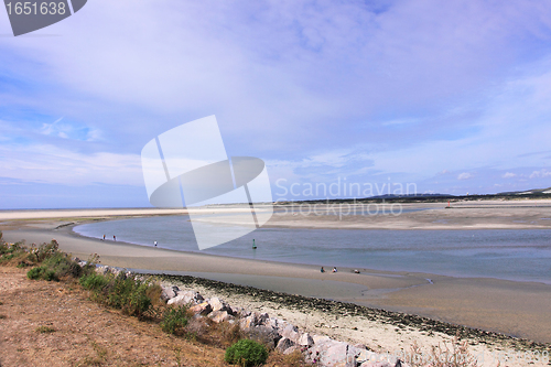 Image of seascape and beach at low tide on the coast of opal in France