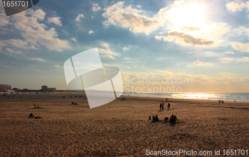 Image of sunset on the beach at Boulogne sur mer in France