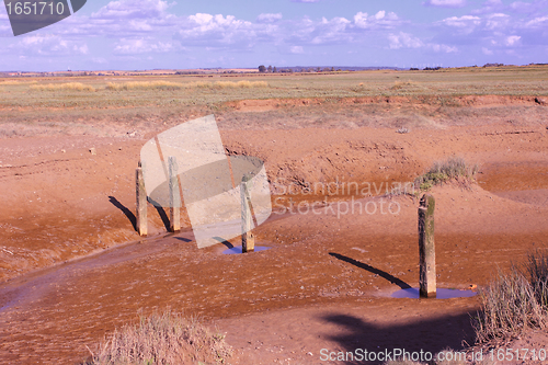 Image of seascape and beach at low tide on the coast of opal in France