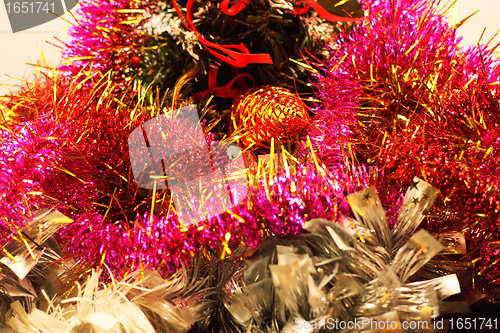 Image of garlands and decorations for Christmas and New Year