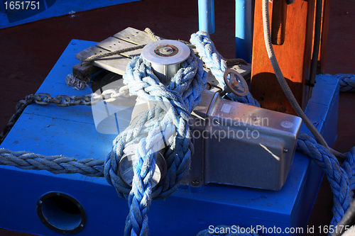 Image of details of an old fishing boat sailing out of wood