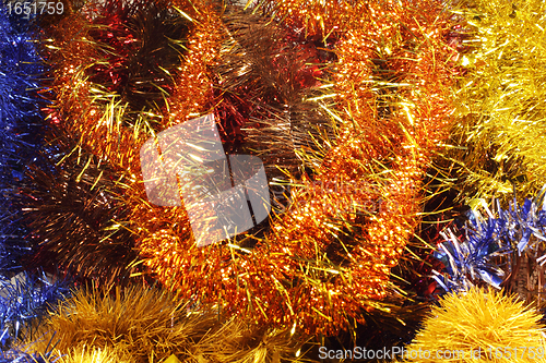 Image of garlands and decorations for Christmas and New Year