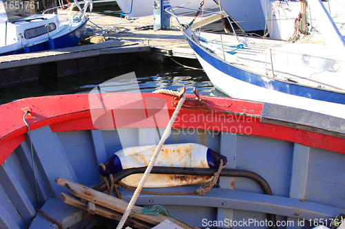 Image of details of an old fishing boat, a trawler