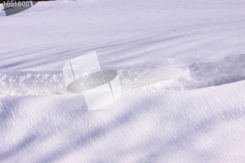 Image of snowy landscape in the winter sun in France