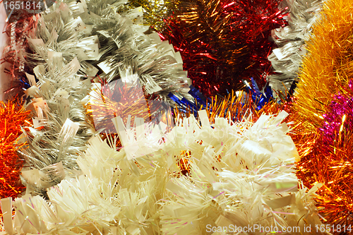 Image of garlands and decorations for Christmas and New Year