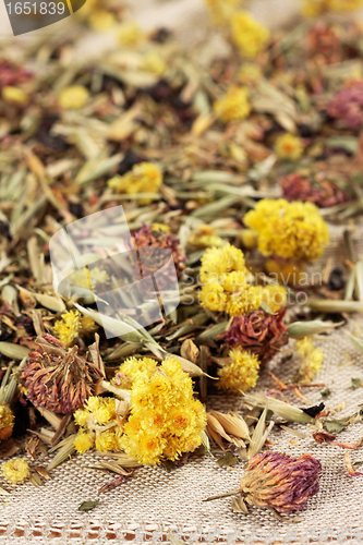 Image of dried wildflowers tea