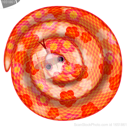 Image of Coiled Chinese New Year Snake Illustration