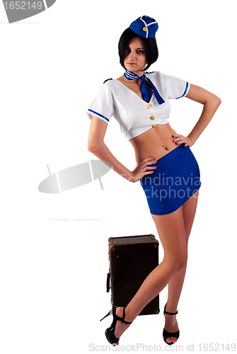 Image of Young beautiful air hostess